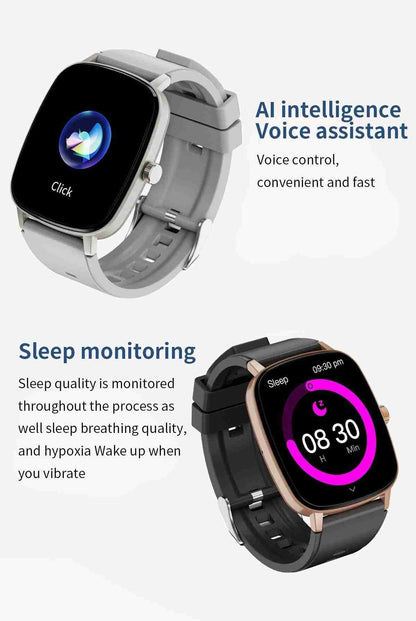HP10 Business Smart Watch - Stainless Steel Band Rotating Dial Bluetooth Call Health Monitor