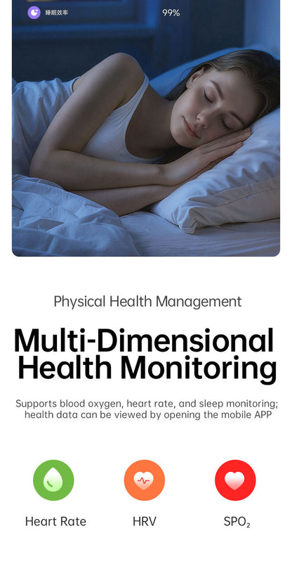 HP52 Smart Ring ,Exquisite stainless steel,Heart Rate Monitoring, Blood Oxygen Monitoring, Blood Pressure Monitoring, Step Counting, Exercise, Remote Care