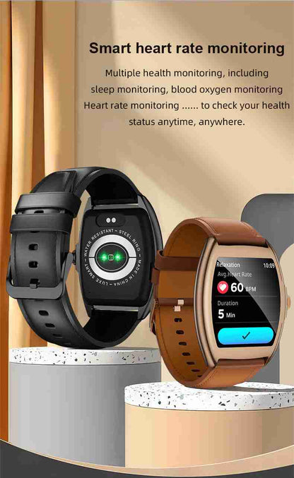HP11 Business Smart Watch - Stainless Steel Band Rotating Dial Bluetooth Call Health Monitor
