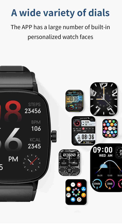 HP10 Business Smart Watch - Stainless Steel Band Rotating Dial Bluetooth Call Health Monitor