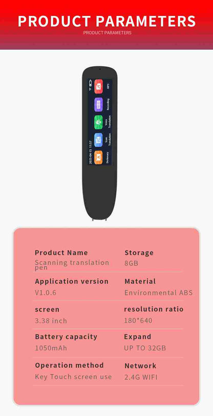 HP33 Multi-Language Translation Pen - Scanning Voice Recognition Offline Translation