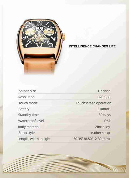 HP11 Business Smart Watch - Stainless Steel Band Rotating Dial Bluetooth Call Health Monitor