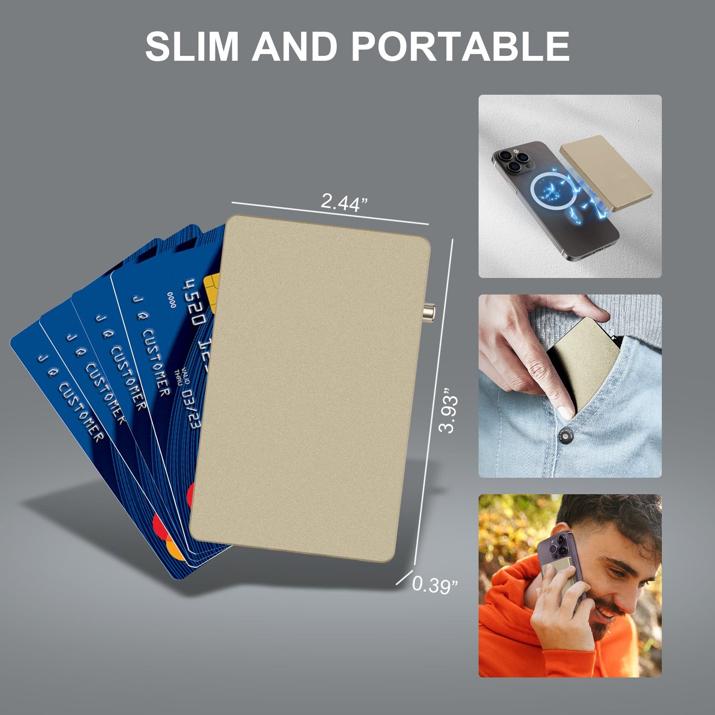 HP65 TOYFID All-Aluminum Pop Up Slide Rfid Slim Basic Card personalized wallet for men