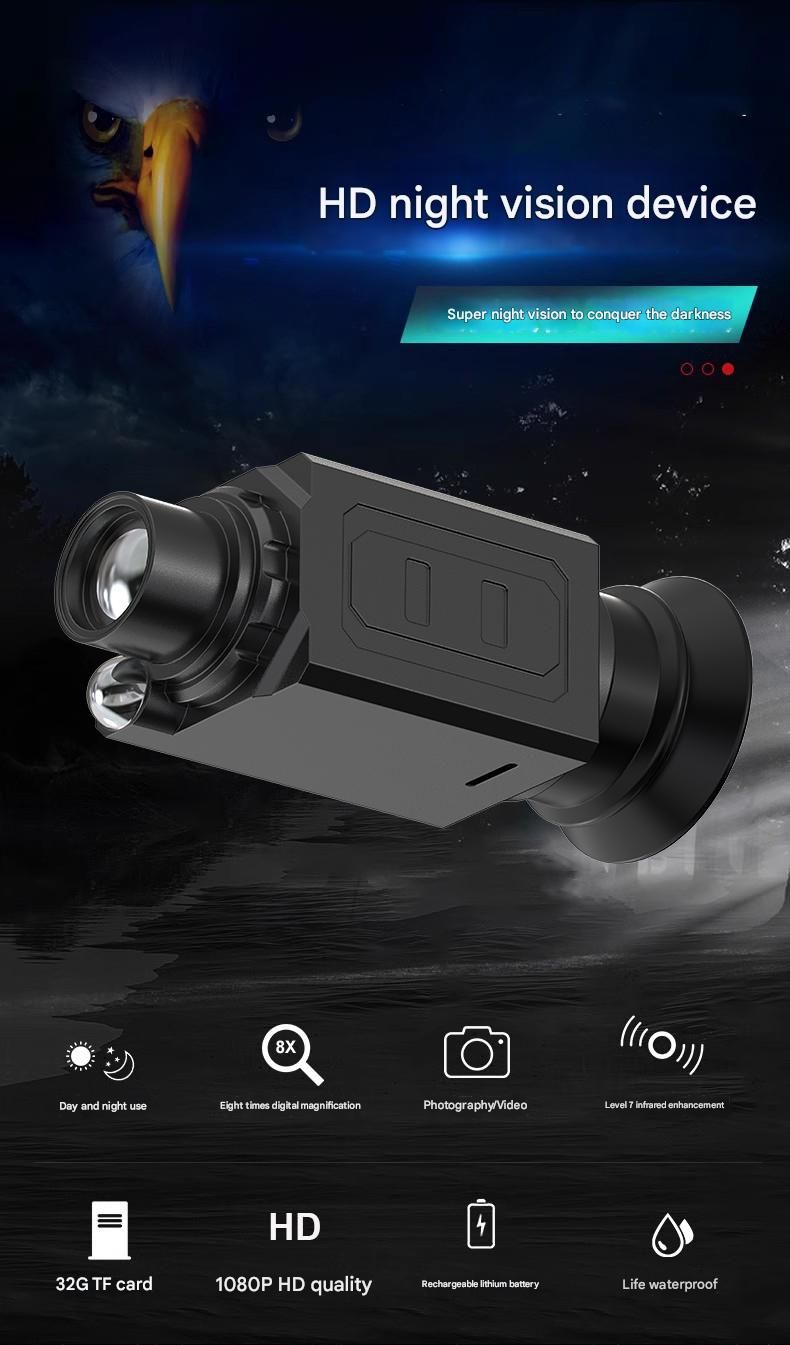 HP28 High-definition wide-angle night vision device with long-distance and long-endurance monitoring, large capacity, dual-use, multi-fold zoom, video recording and photography