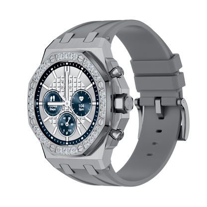 HP09 Business Smart Watch - Stainless Steel Band Rotating Dial Bluetooth Call Health Monitor