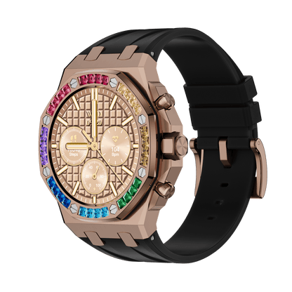 HP09 Business Smart Watch - Stainless Steel Band Rotating Dial Bluetooth Call Health Monitor