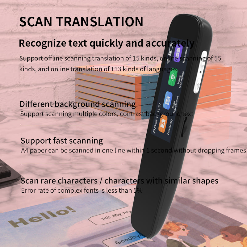 HP32 The multi-functional multi-language translation pen supports scanning voice to quickly and accurately recognize text, offline translation, and long-lasting battery life.1.97
