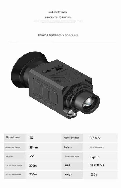 HP28 HD Night Vision Device - Wide Angle Long Distance Monitoring Multi-Fold Zoom