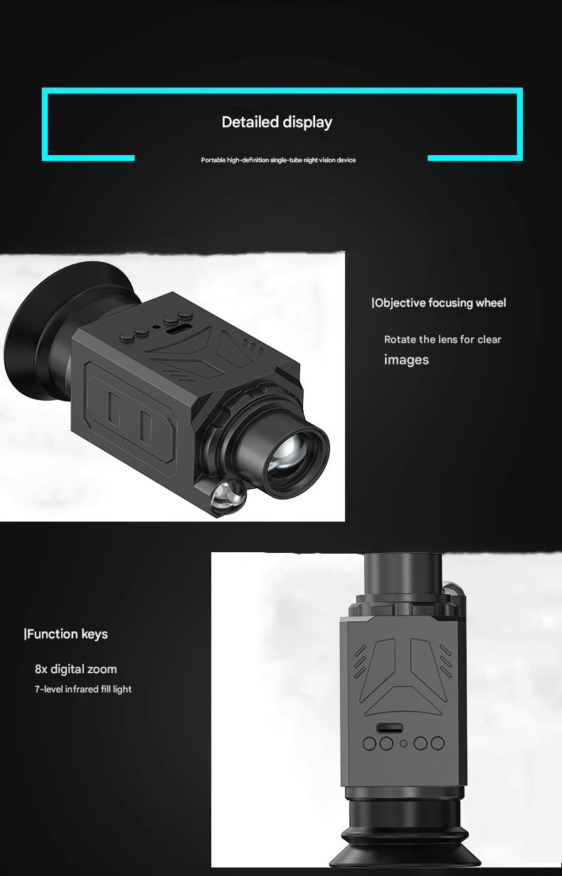HP28 High-definition wide-angle night vision device with long-distance and long-endurance monitoring, large capacity, dual-use, multi-fold zoom, video recording and photography