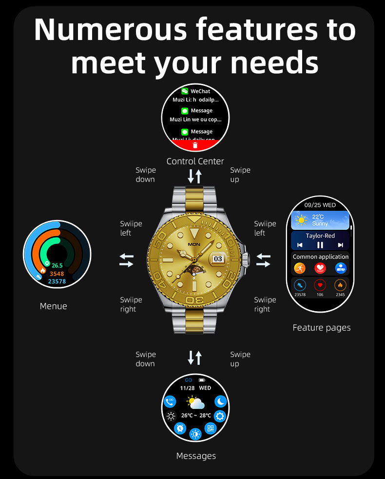 HP08 Bluetooth call Heart rate monitoring,step counting,music playback