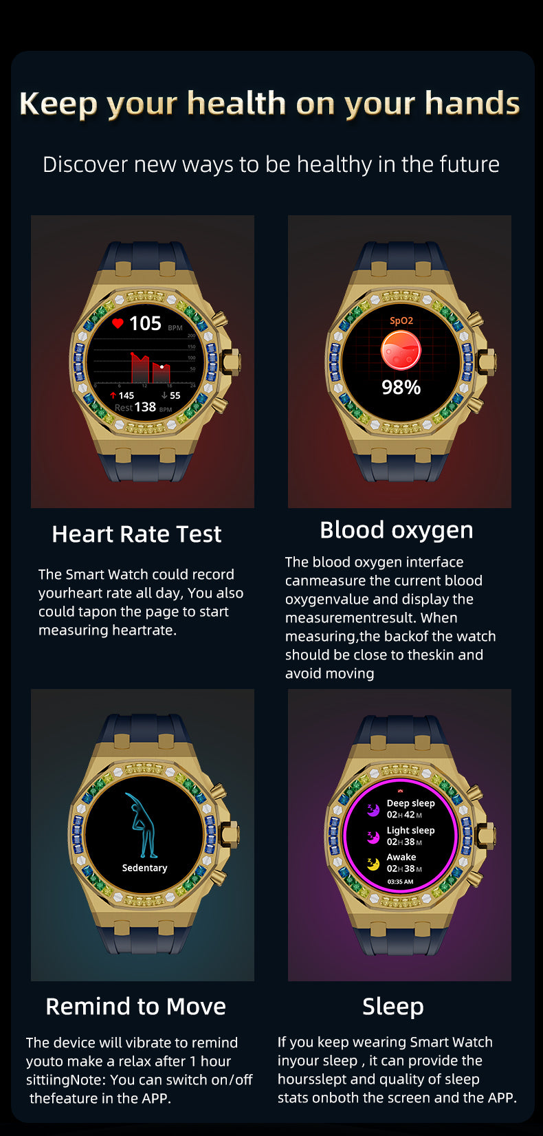 HP09 Bluetooth call Heart rate monitoring,step counting,music playback