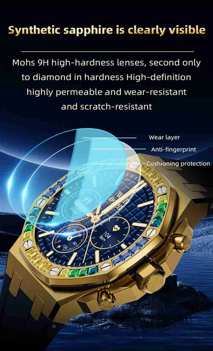 HP09 Business Smart Watch - Stainless Steel Band Rotating Dial Bluetooth Call Health Monitor