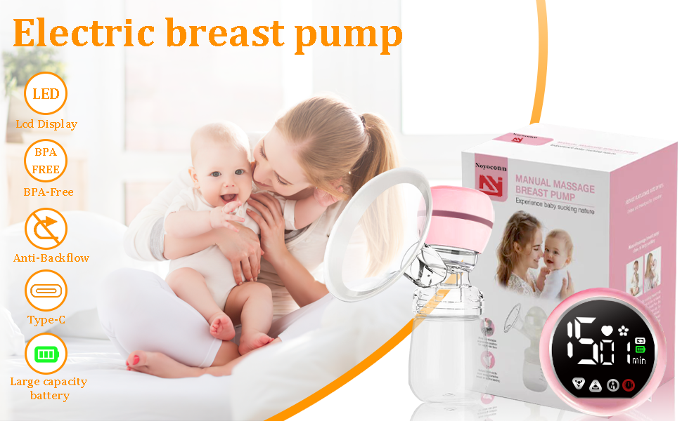 HP27 Multifunctional Electric Breast Pump features strong suction, skin-friendly touch without discomfort, and efficient double pumping.
