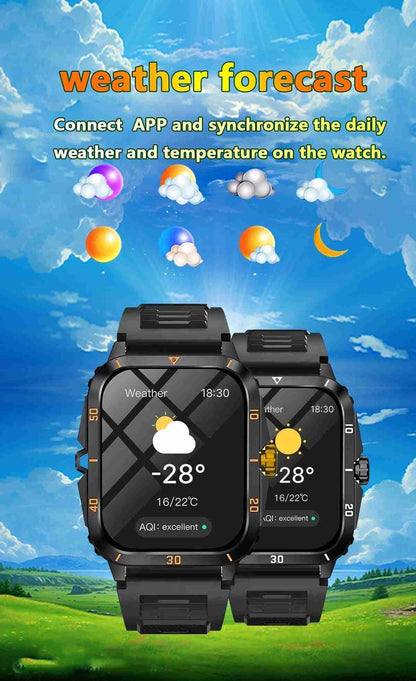 HP15 Business Smart Watch - Stainless Steel Band Bluetooth Call Heart Rate Monitor Music