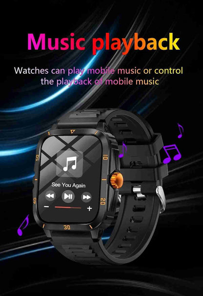 HP15 Business Smart Watch - Stainless Steel Band Bluetooth Call Heart Rate Monitor Music