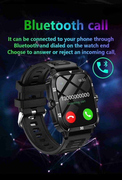 HP15 Business Smart Watch - Stainless Steel Band Bluetooth Call Heart Rate Monitor Music