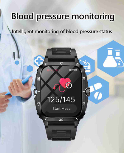 HP15 Business Smart Watch - Stainless Steel Band Bluetooth Call Heart Rate Monitor Music