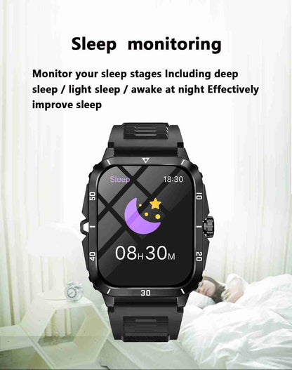 HP15 Business Smart Watch - Stainless Steel Band Bluetooth Call Heart Rate Monitor Music