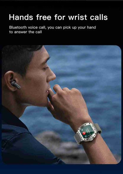 HP13 Premium Business Smart Watch - Stainless Steel Band Rotating Dial Bluetooth Call Health Monitor