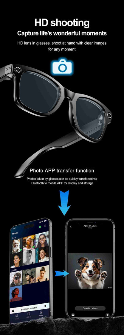 HP17 AI Smart Glasses - Photography Videography Voice Recording ChatGPT Integration