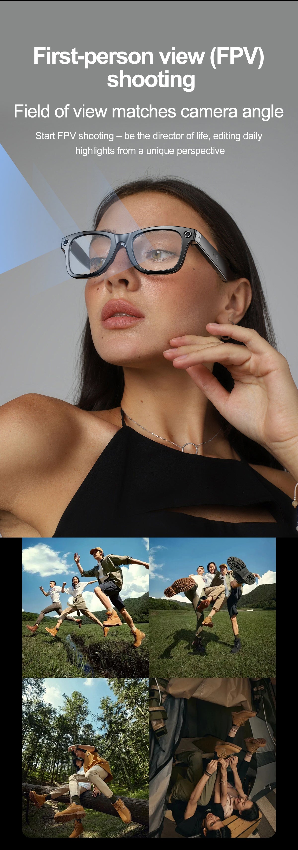 HP17 AI photography and videography fashion smart glasses AI photography and videography