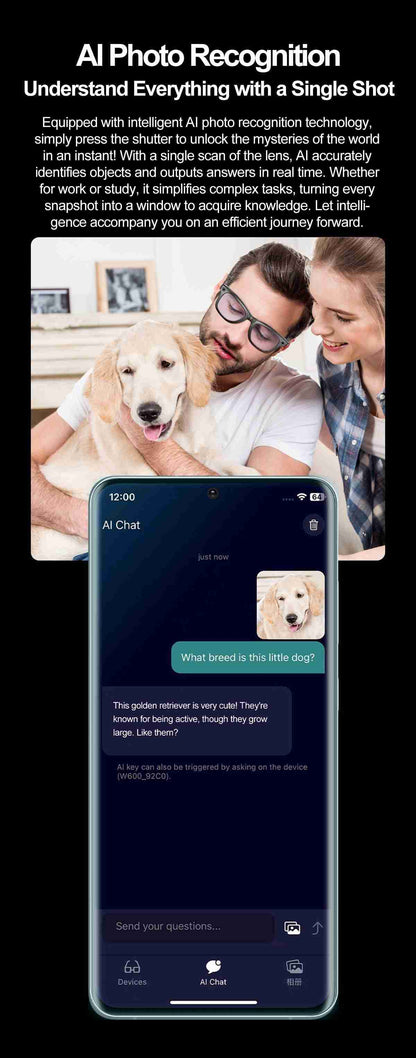 HP17 AI Smart Glasses - Photography Videography Voice Recording ChatGPT Integration
