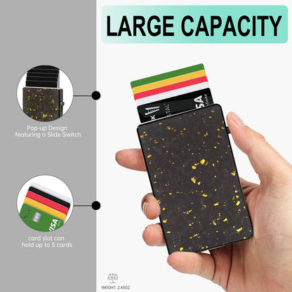 HP48 TOYFID Best Pop Up RFID Mens Wallet forged Carbon Fiber Minimalist Amazon to Protect Credit Cards