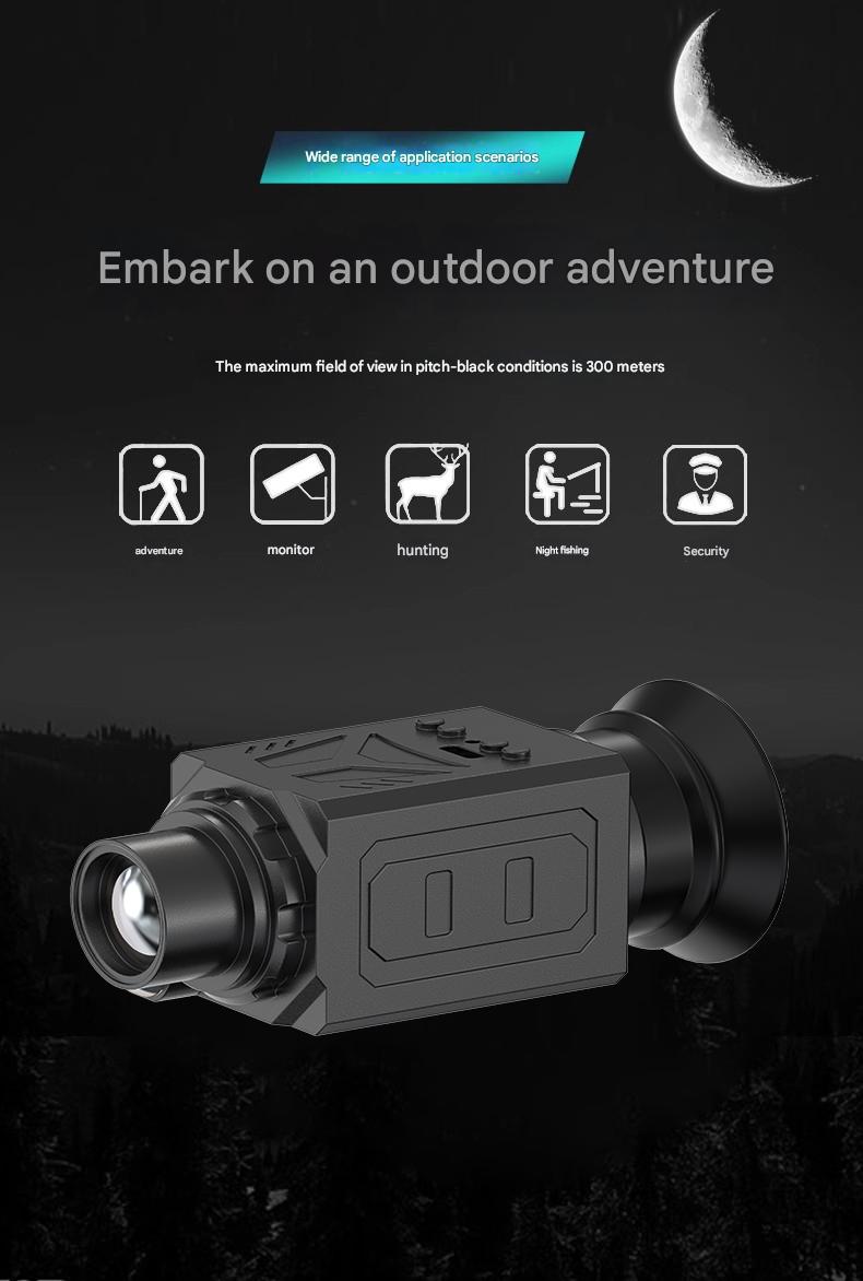 HP28 High-definition wide-angle night vision device with long-distance and long-endurance monitoring, large capacity, dual-use, multi-fold zoom, video recording and photography