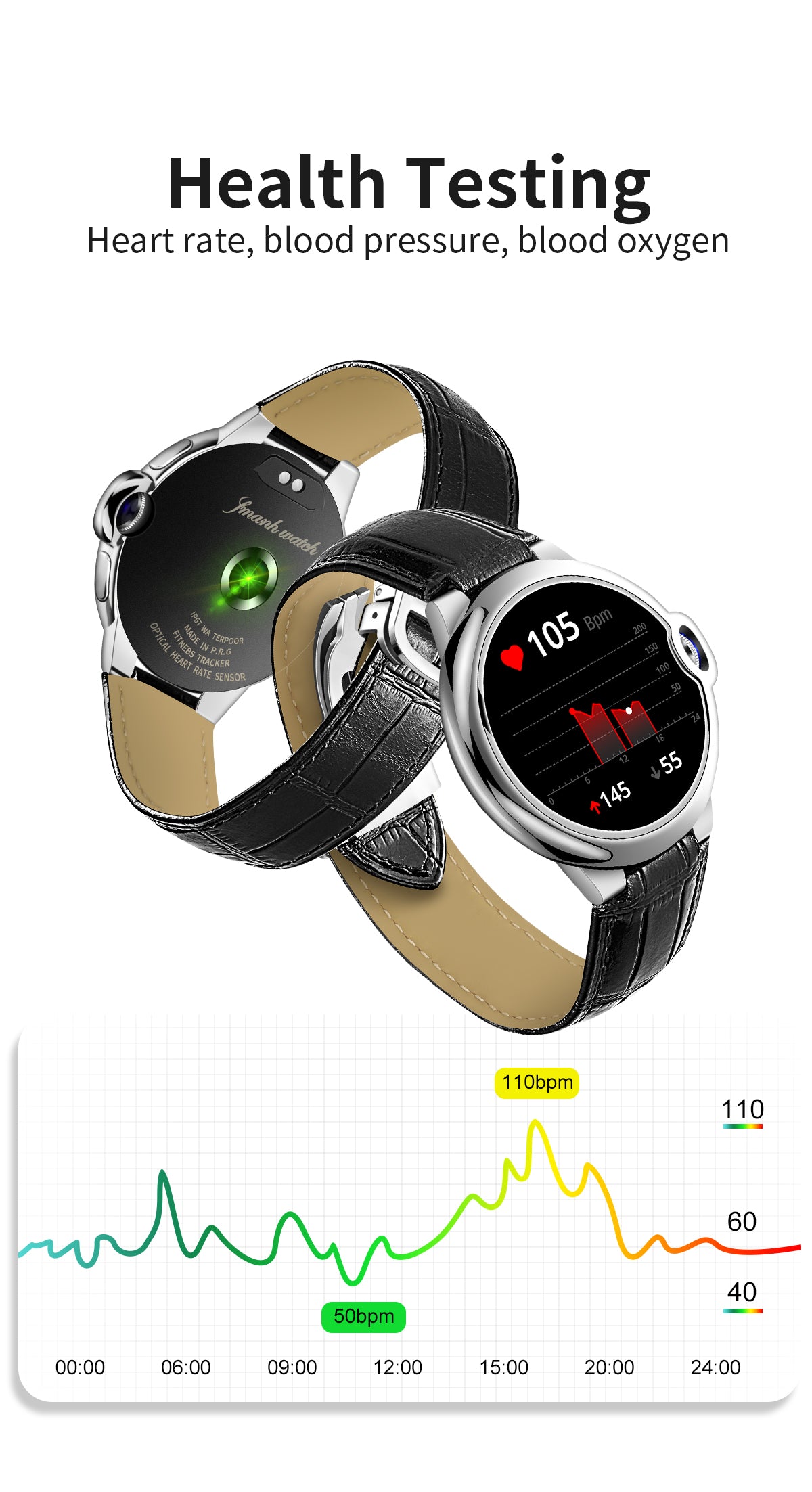 HP06 Bluetooth call Heart rate monitoring,step counting,music playback