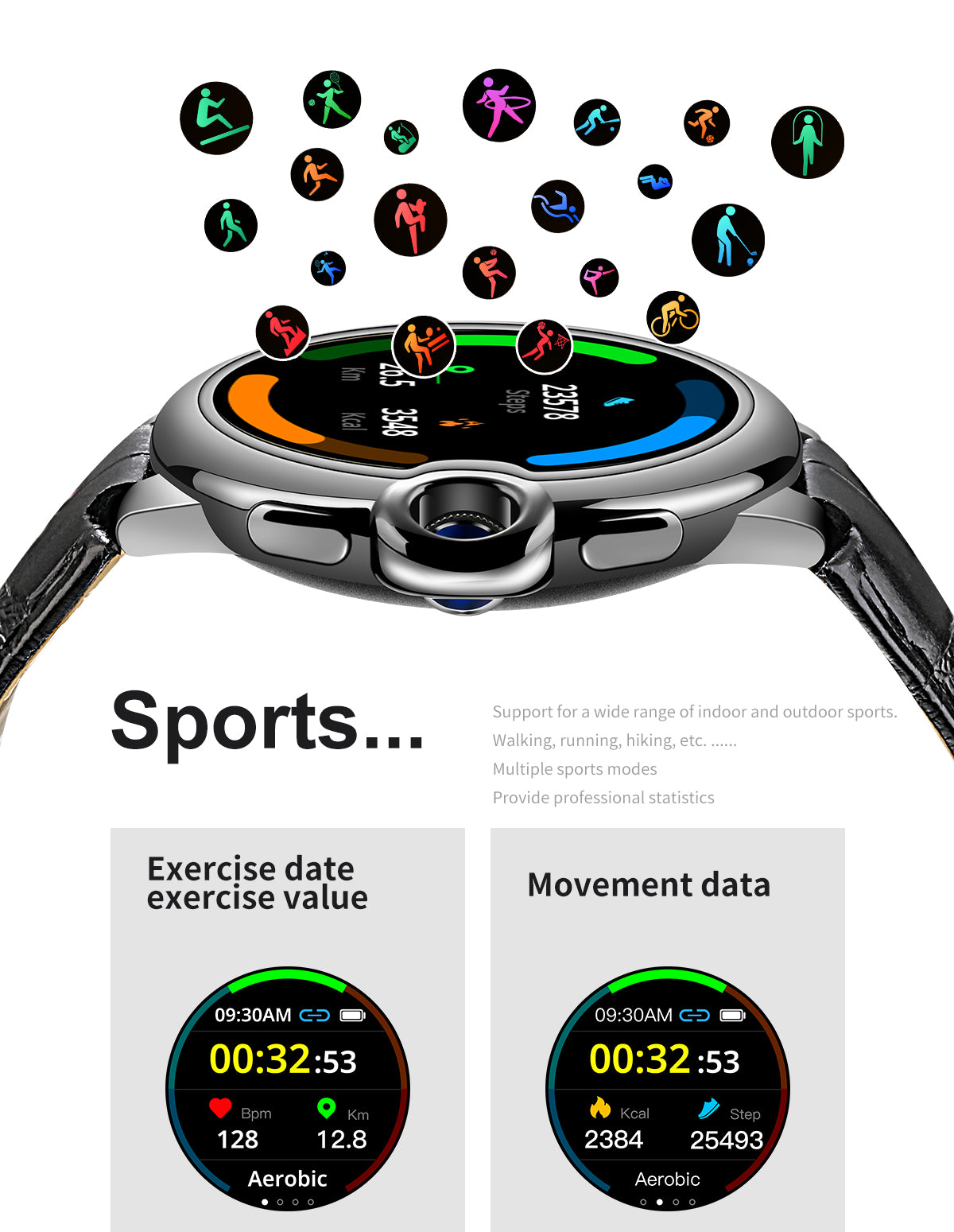 HP06 Bluetooth call Heart rate monitoring,step counting,music playback