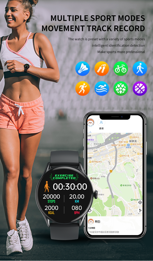 HP05 Bluetooth call Heart rate monitoring,step counting,music playback