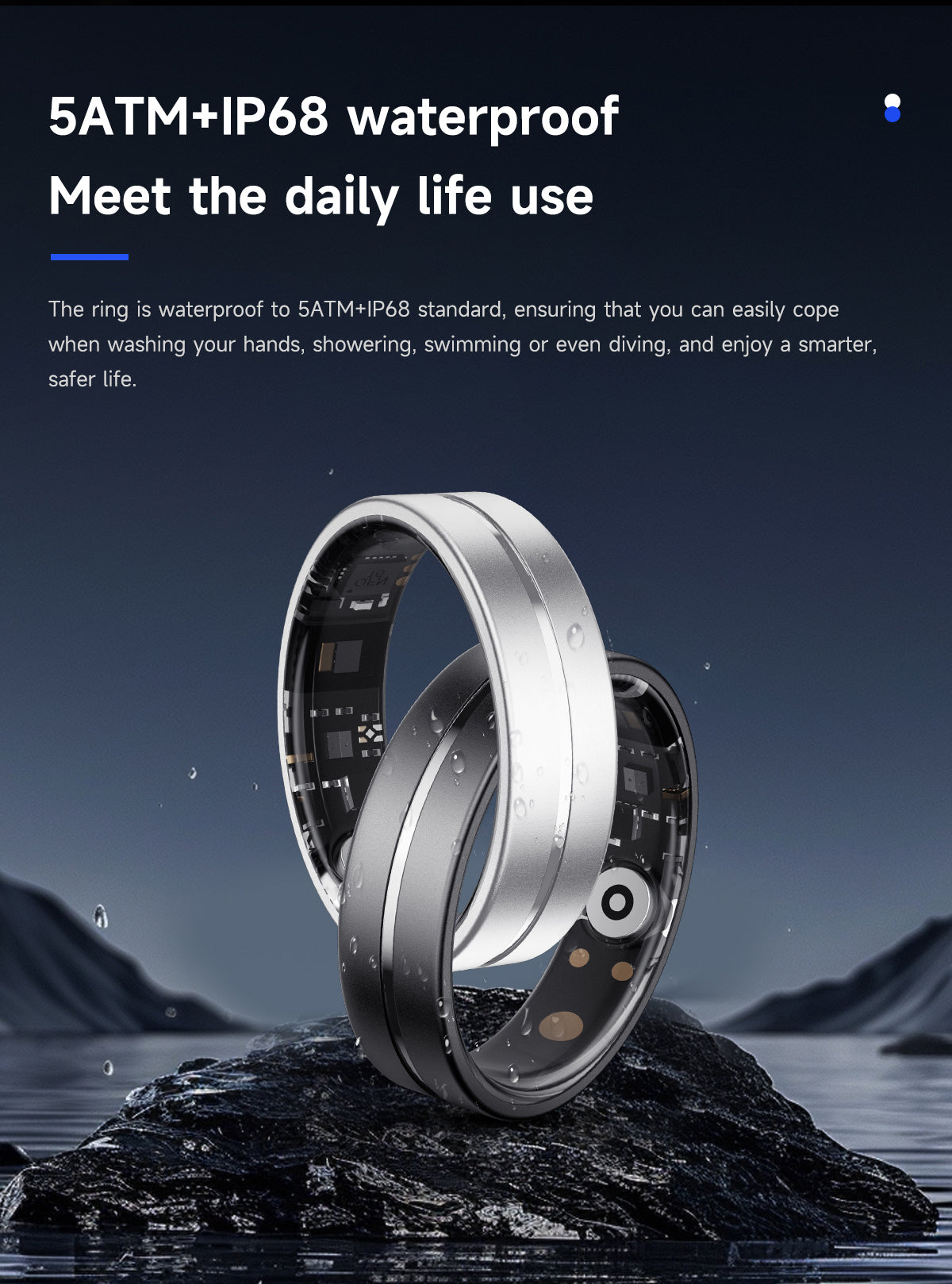 HP55 Smart Ring ,Exquisite stainless steel,Heart Rate Monitoring, Blood Oxygen Monitoring, Blood Pressure Monitoring, Step Counting, Exercise, Remote Care