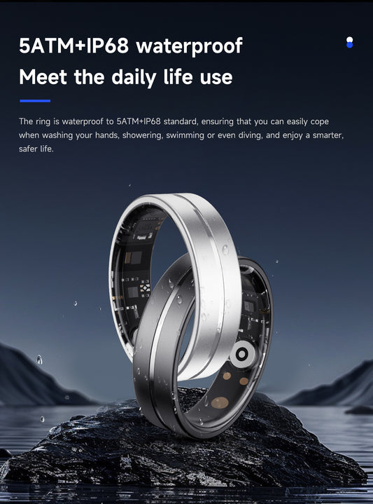 HP55 Smart Ring ,Exquisite stainless steel,Heart Rate Monitoring, Blood Oxygen Monitoring, Blood Pressure Monitoring, Step Counting, Exercise, Remote Care