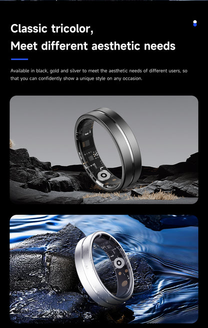 HP55 Smart Ring ,Exquisite stainless steel,Heart Rate Monitoring, Blood Oxygen Monitoring, Blood Pressure Monitoring, Step Counting, Exercise, Remote Care