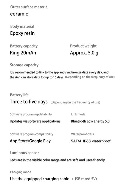 HP56 Smart Ring ,Exquisite stainless steel,Heart Rate Monitoring, Blood Oxygen Monitoring, Blood Pressure Monitoring, Step Counting, Exercise, Remote Care